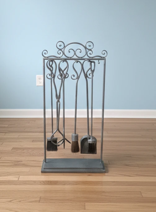 CAST IRON Fireplace Tool Set with Stand
