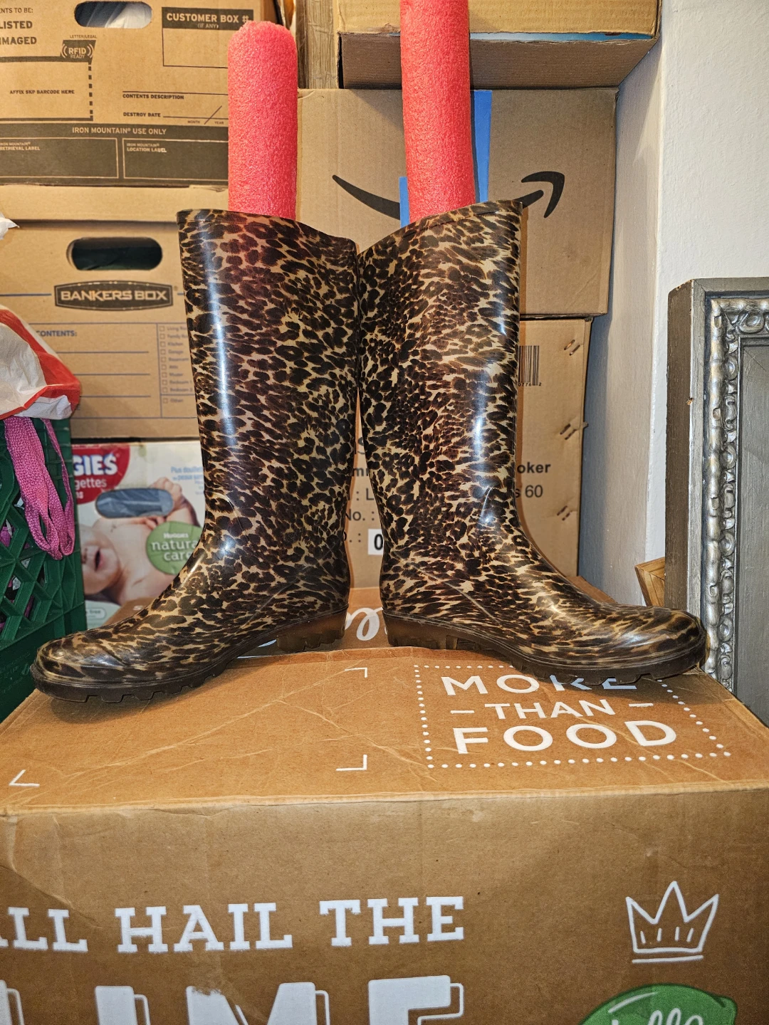 Leopard Print Rain Boots - Size 10 - photo 2