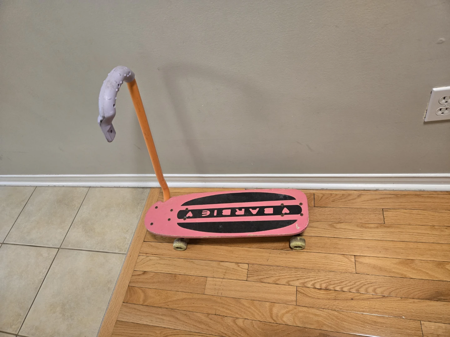 Pink Barbie Skateboard with Handle