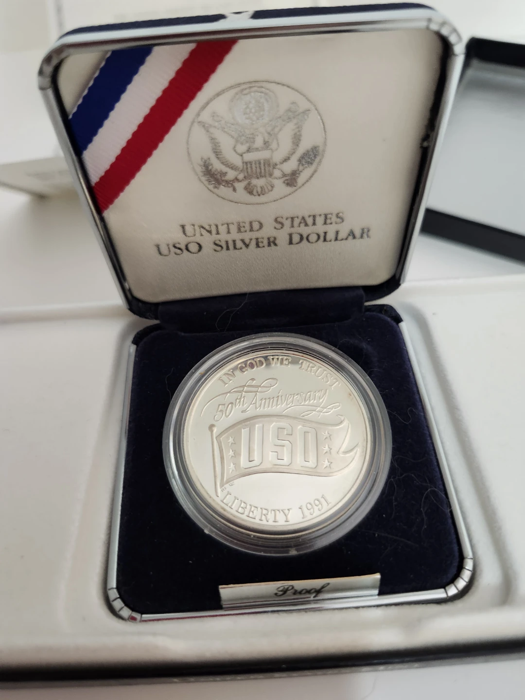 1991 SILVER USO 50TH ANNIVERSARY COIN - photo 2
