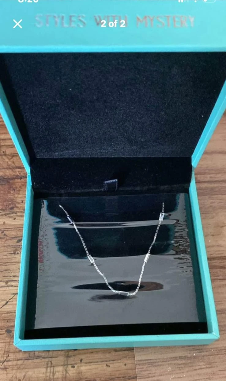 Silver Tone Necklace with Clear Accents - photo 2