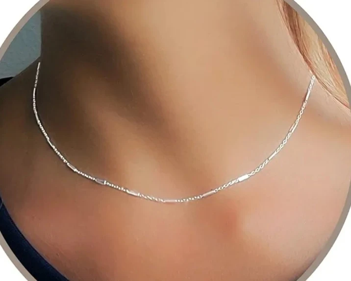 Silver Tone Necklace with Clear Accents - photo 3