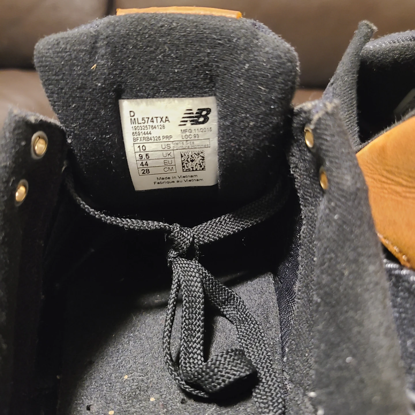 New Balance 574XA Black/Brown, Men's US 10 black denim. Rare - photo 4