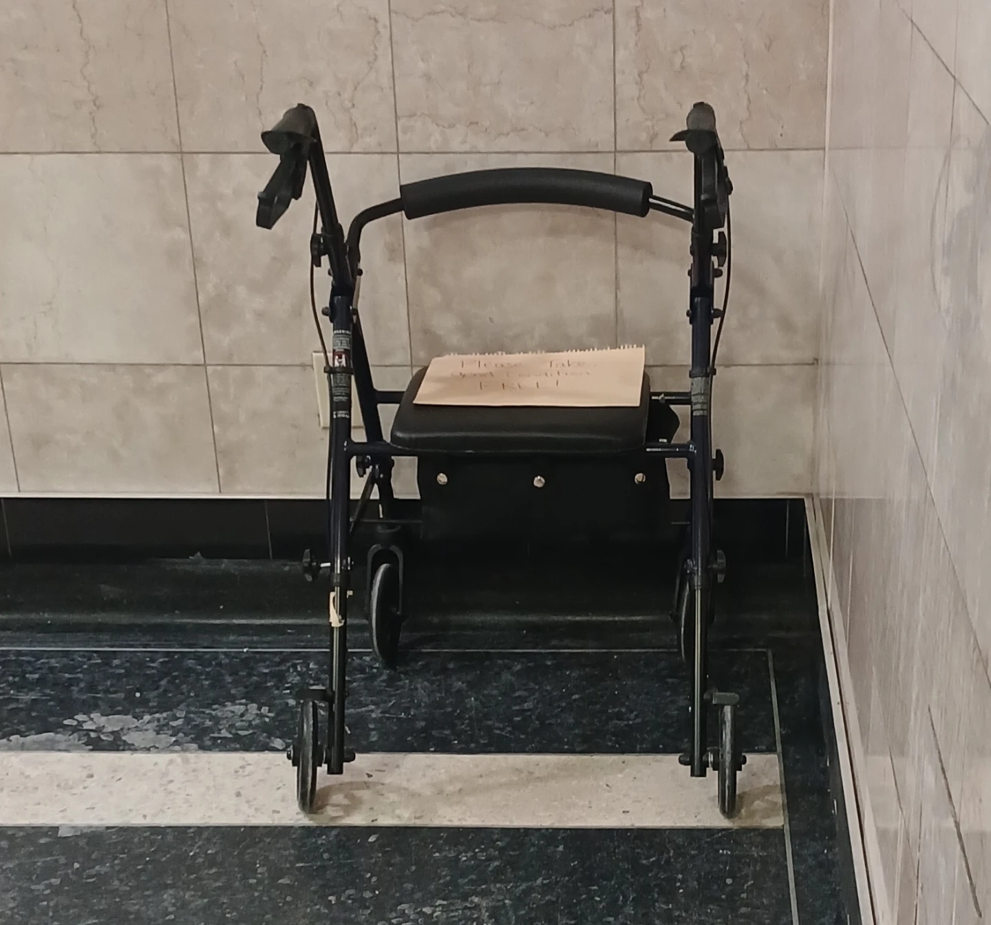 Dark Blue Rollator Walker with Seat