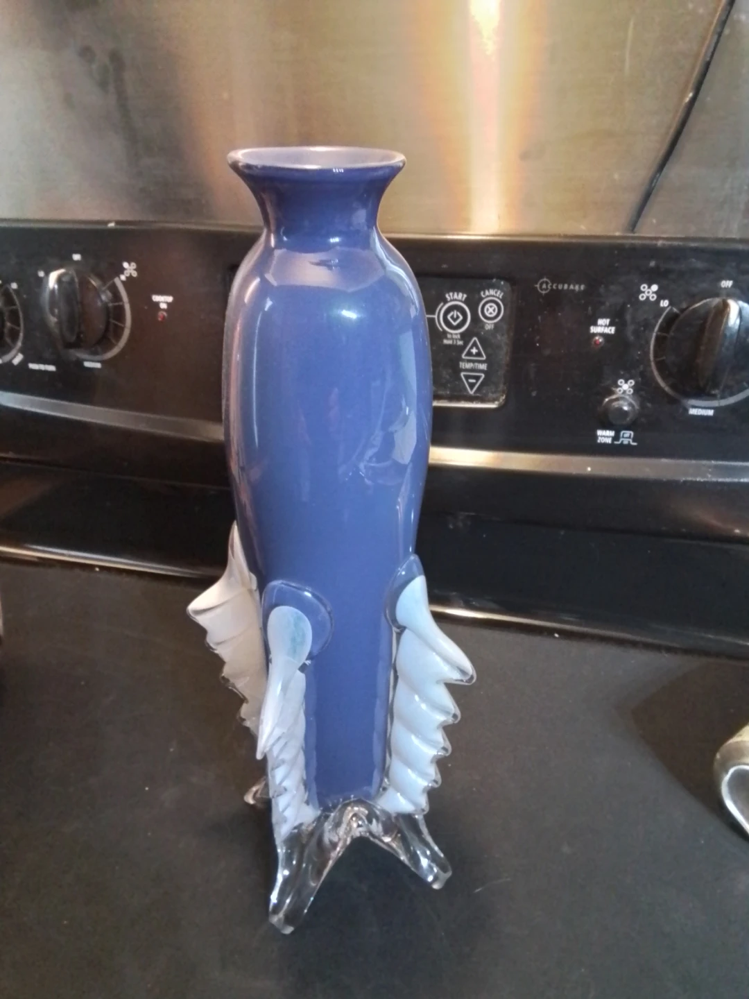 Art Murano Style Glass Vase 13"