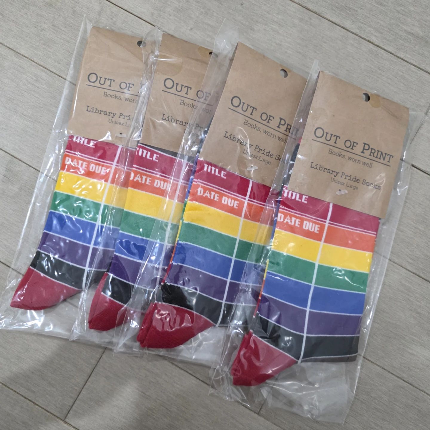 Out of Print Library Pride Socks Unisex Large