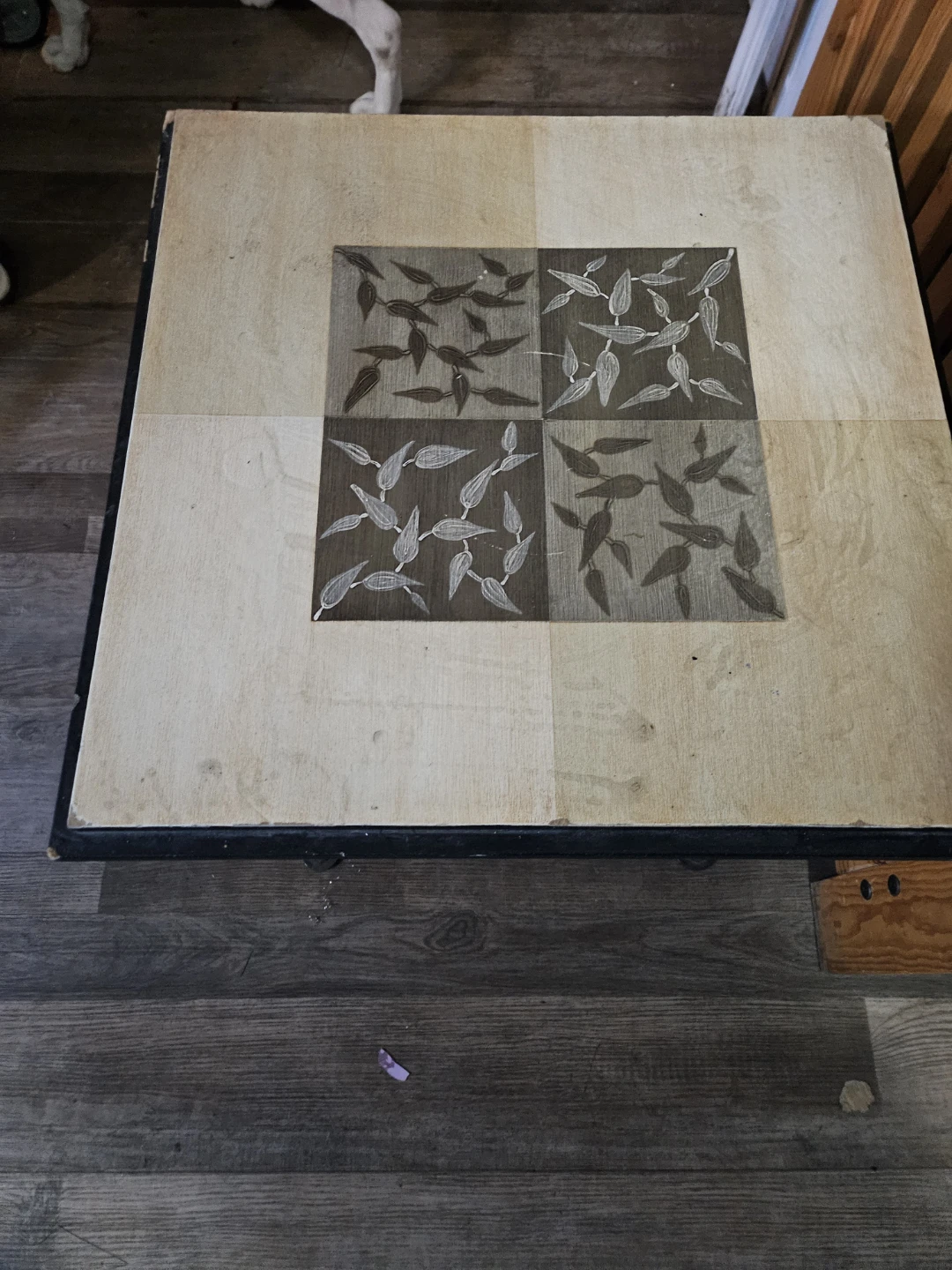Square Accent Table with Decorative Top