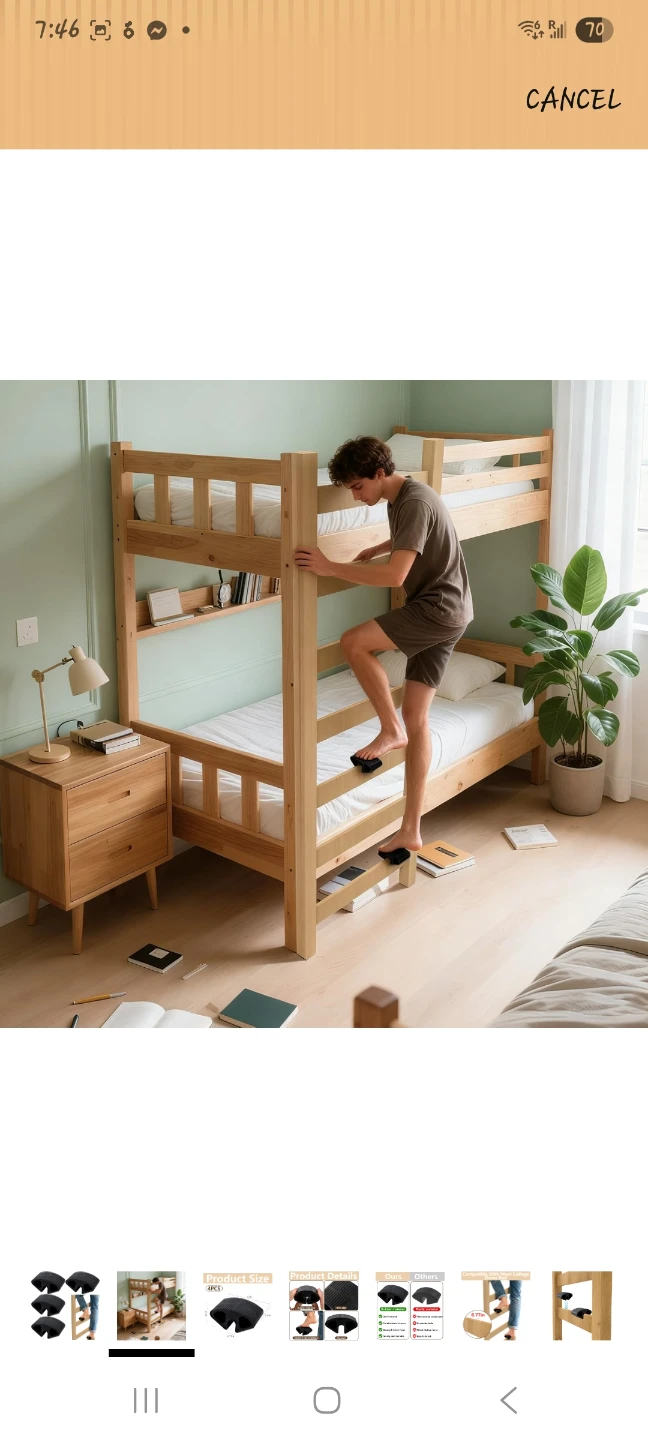 4 Pcs Rubber Dorm Bed Ladder Step Protectors - photo 2