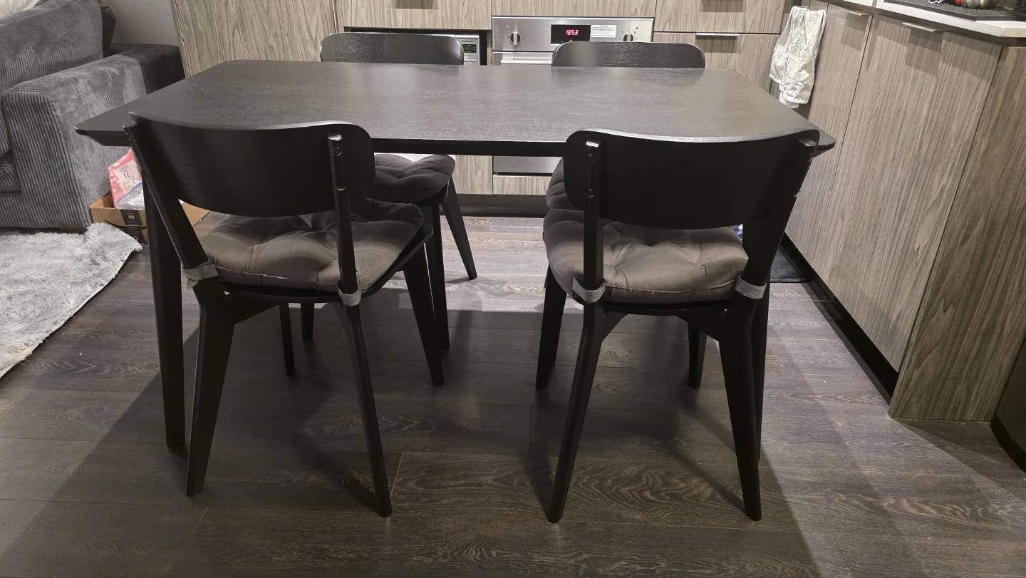 IKEA LERHAMN Dining Table & 4 Chairs - Black