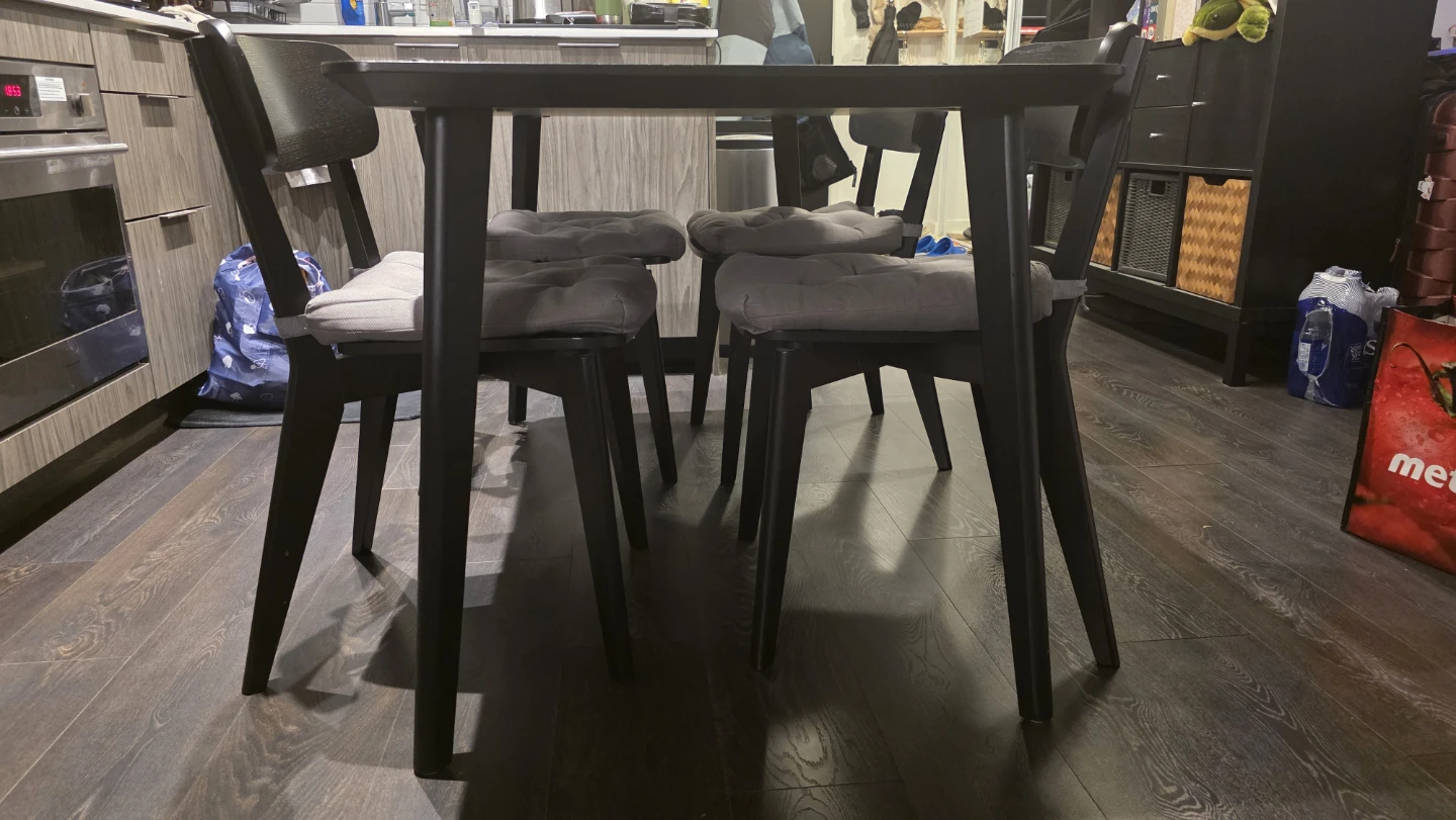 IKEA LERHAMN Dining Table & 4 Chairs - Black - photo 2