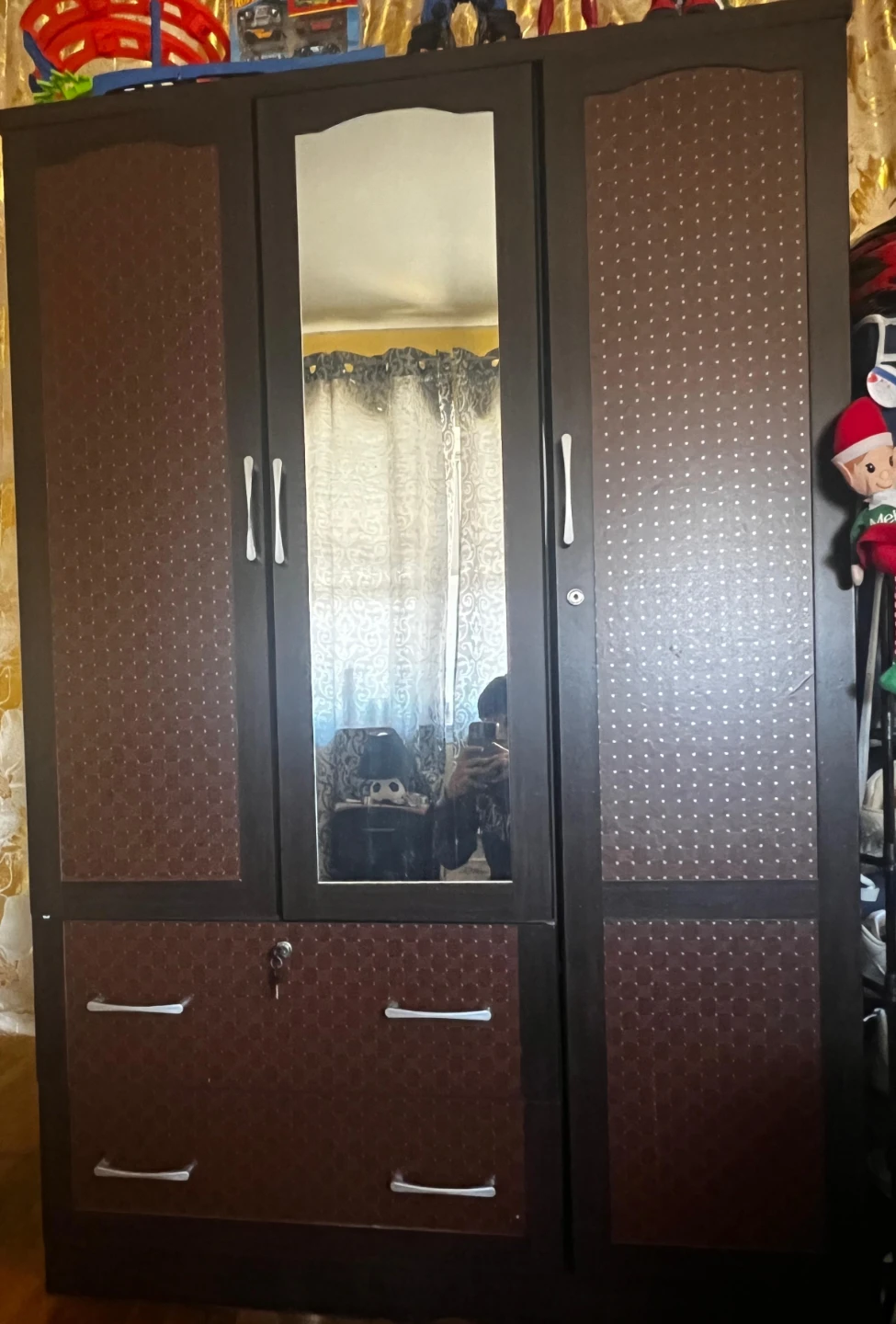 Brown Wardrobe with Mirror