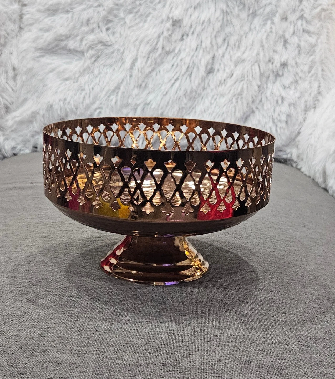 Decorative Hammered Copper Bowl - 7 inch