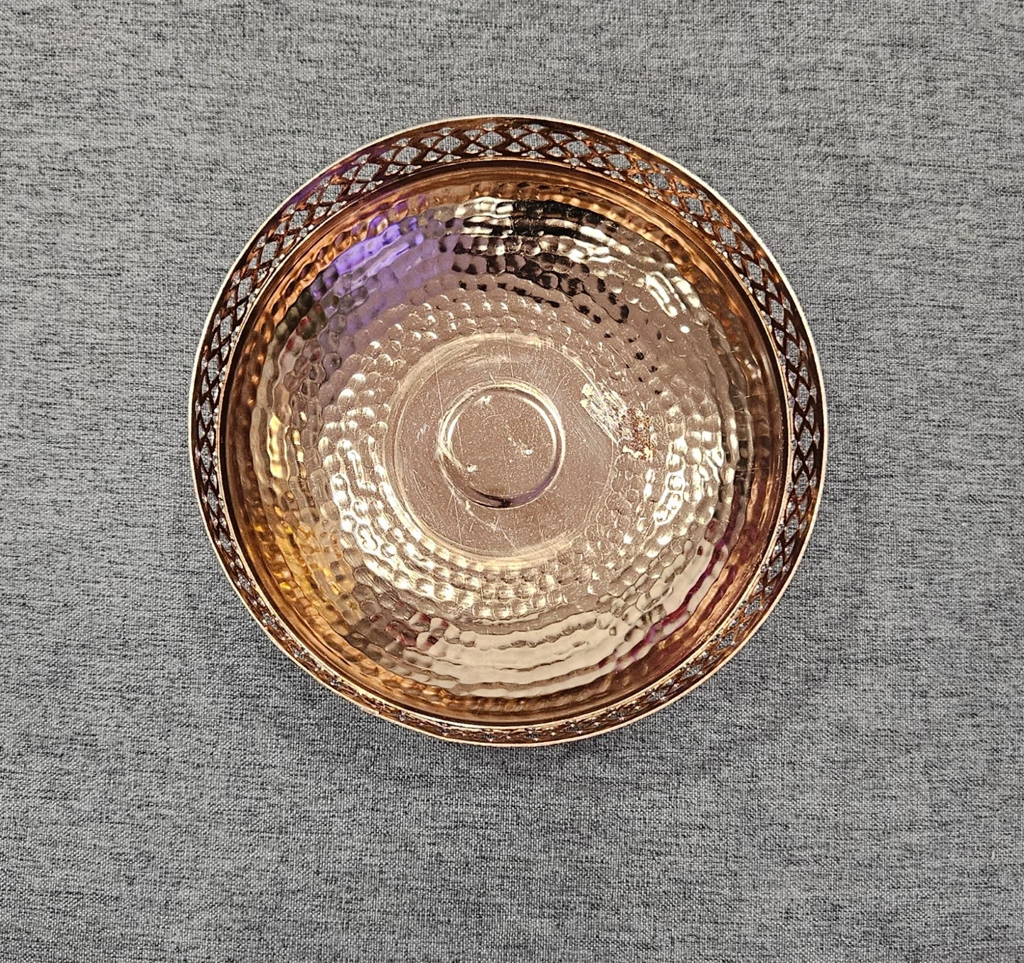 Decorative Hammered Copper Bowl - 7 inch - photo 2