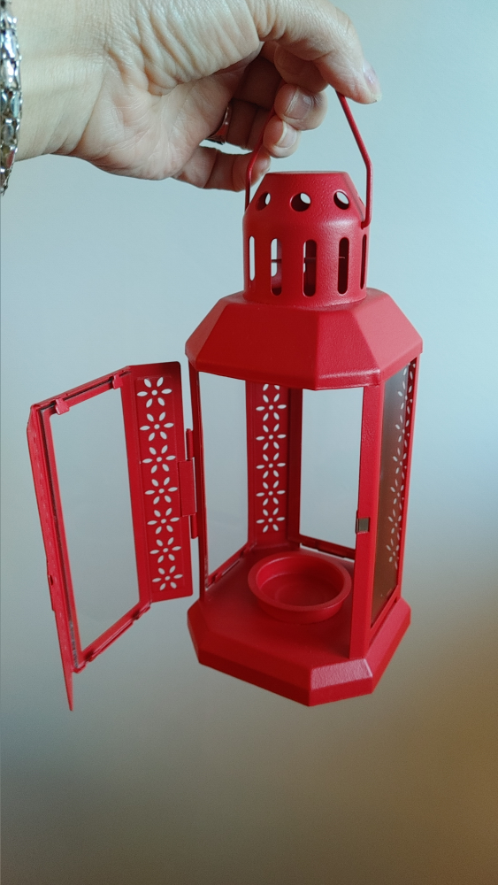 Red Metal Decorative Candle Lantern - photo 2