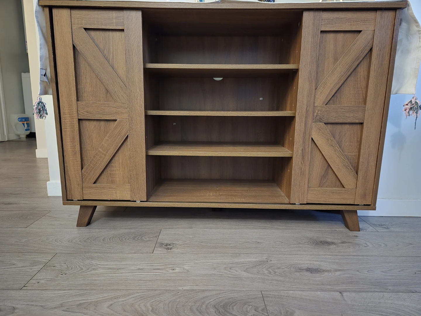 Homy Casa Latza Cabinet Walnut Manufactured Wood 47.2-in w