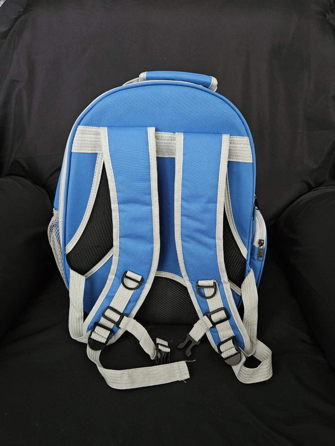 Blue Pet Carrier Backpack with Bubble Window and expandable back - photo 3