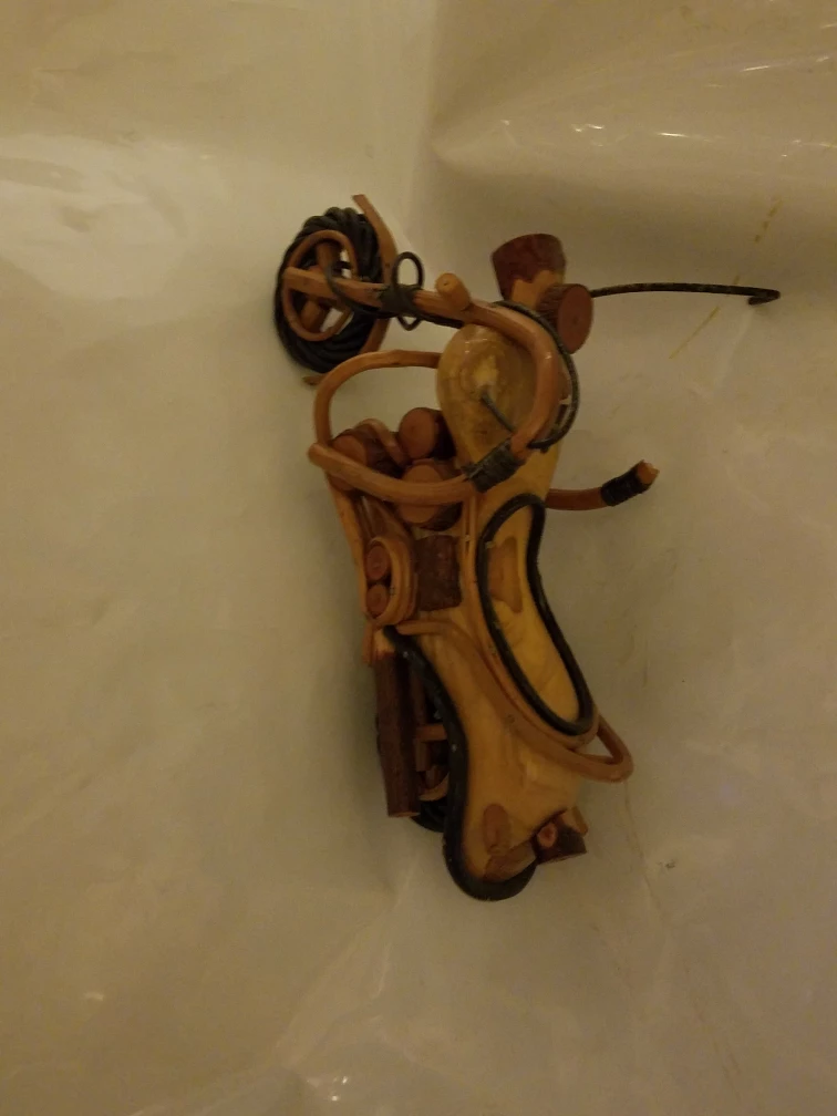 Handmade Wooden Motorcycle Sculpture - photo 3