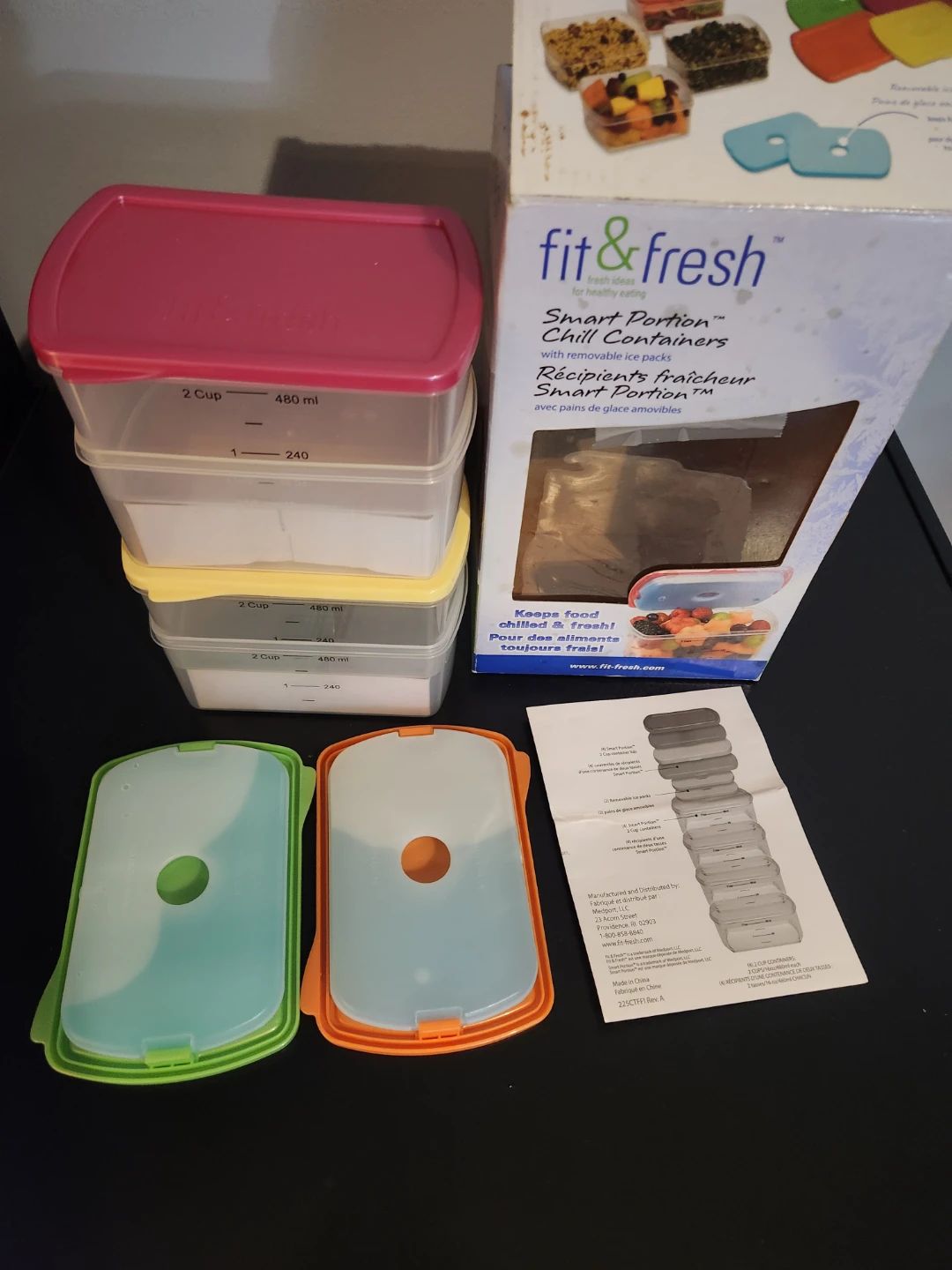 New Fit & Fresh Smart Portion Chill Containers with Ice Packs