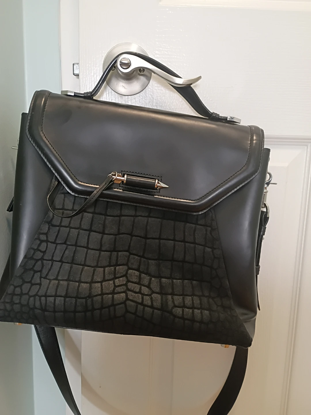 Mackage Black Leather & Suede Handbag