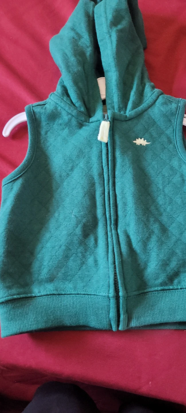 Carter's Green Dinosaur Sleeveless Hoodie"🧡 - photo 2