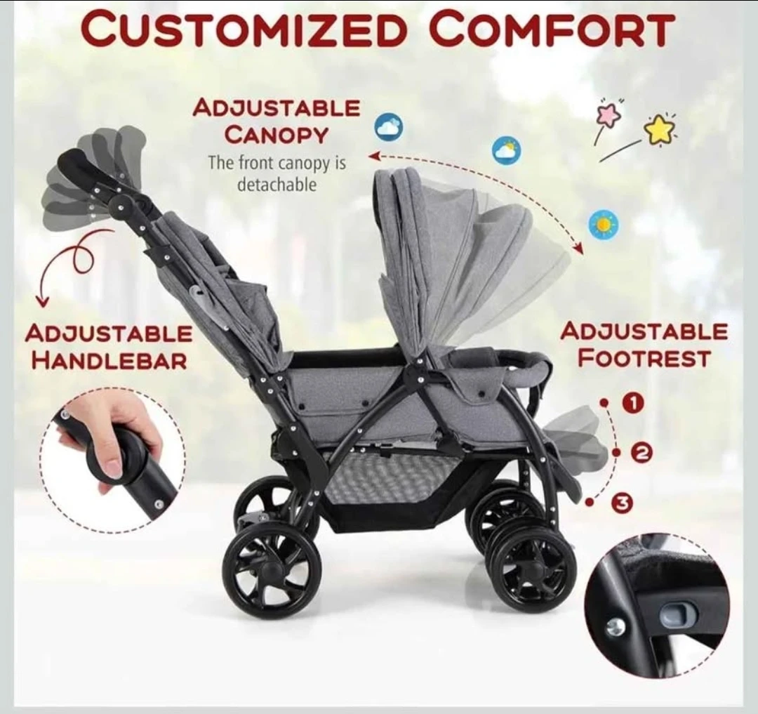HONEY JOY Double Stroller,  Infant Twin Stroller brandnew - photo 3