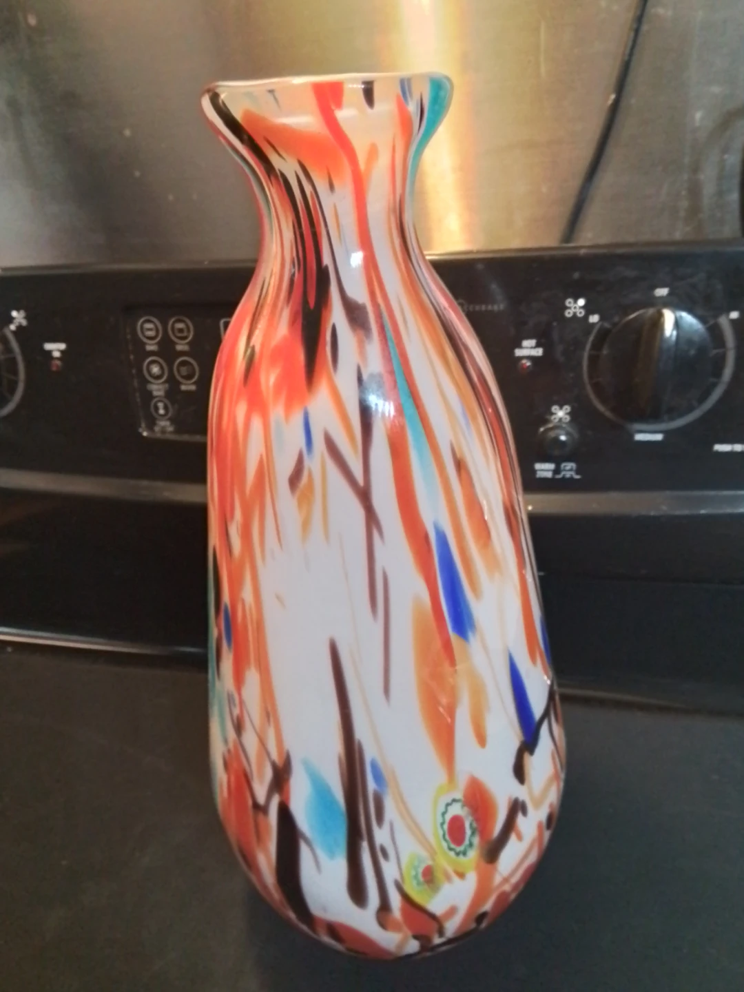 Art Murano Style Glass Vase 14x6" - photo 2