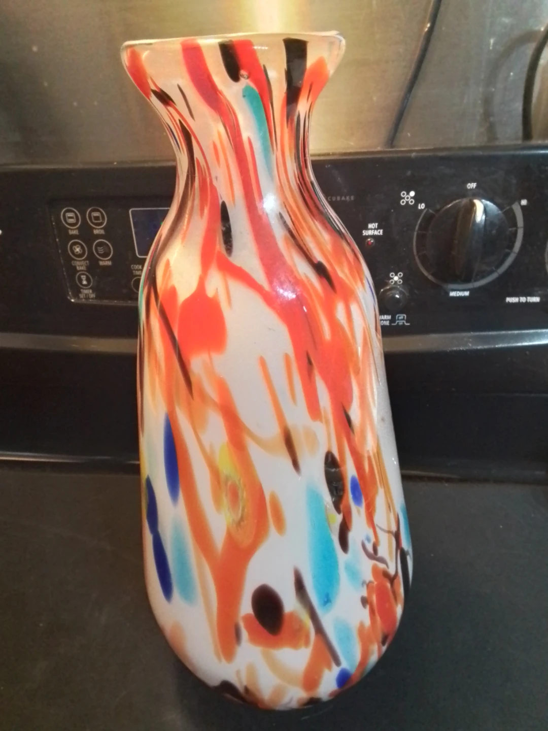 Art Murano Style Glass Vase 14x6" - photo 3