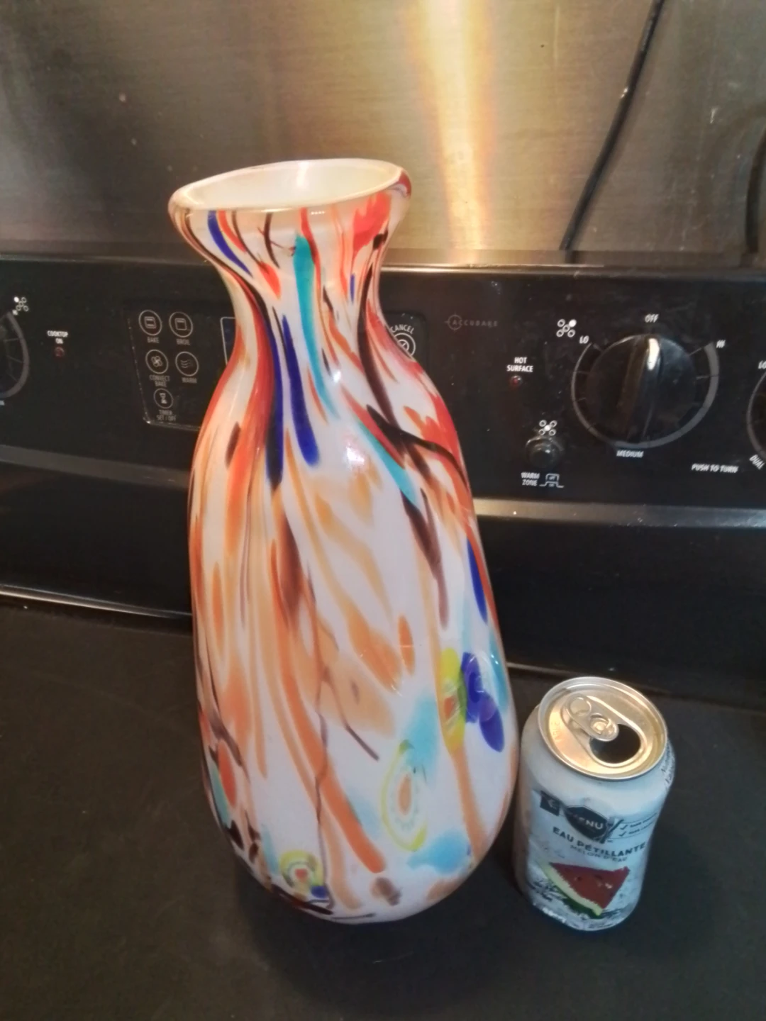 Art Murano Style Glass Vase 14x6" - photo 4