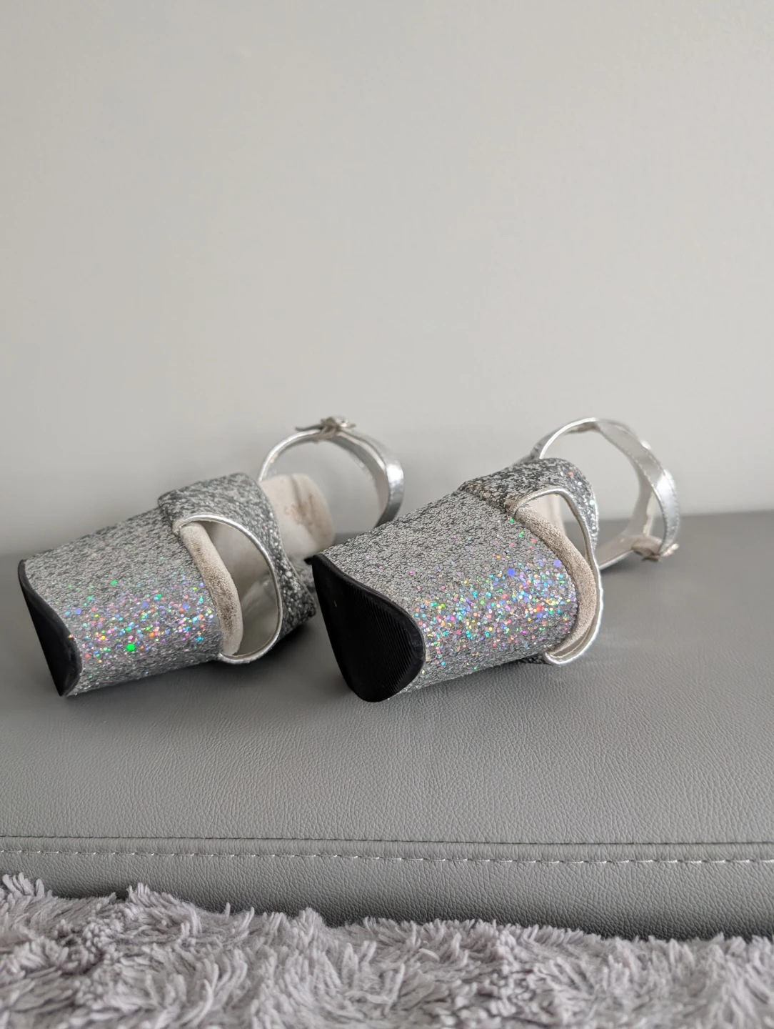 Pleaser Silver Glitter Platform Heels - photo 4