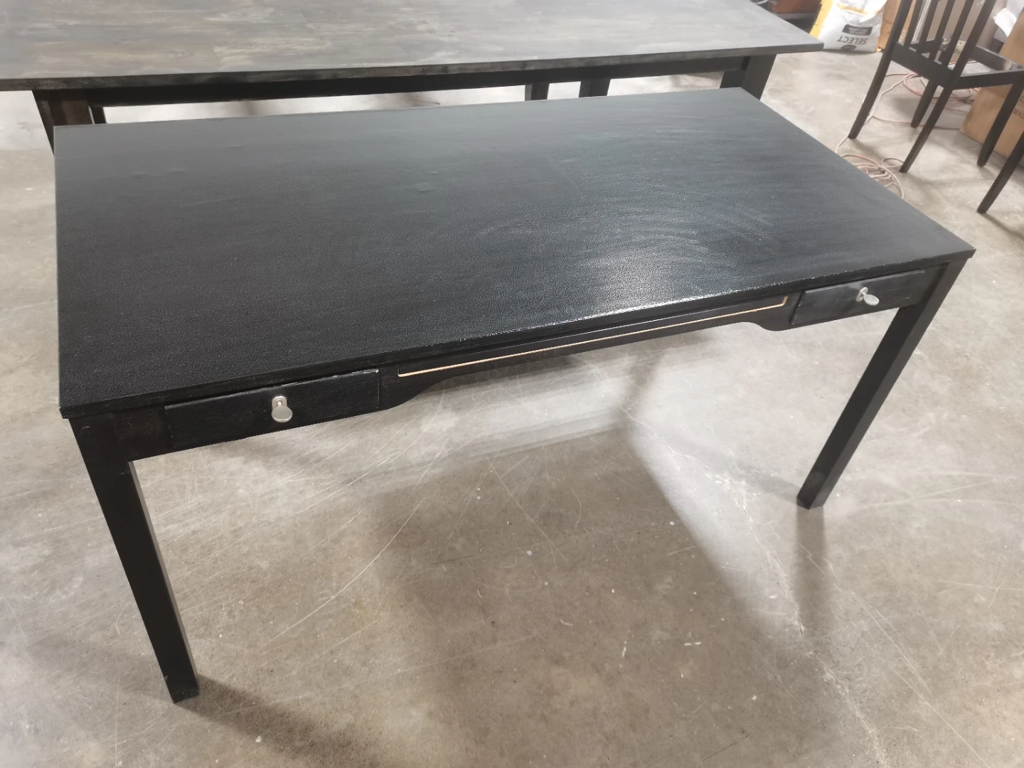 Black Desk with Drawers