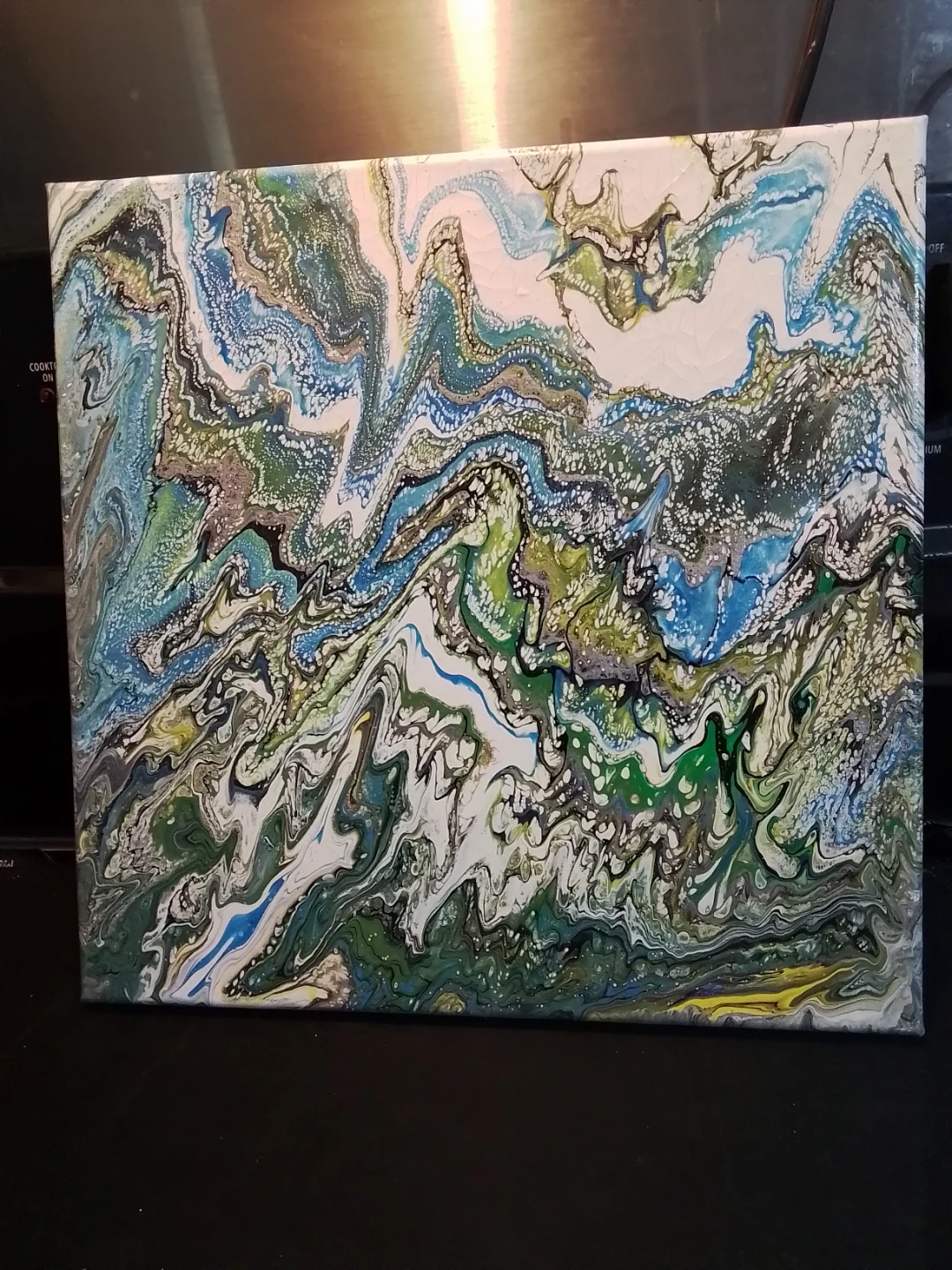 Acrylic Pour Painting By Tammy Appel Signed 12x12"