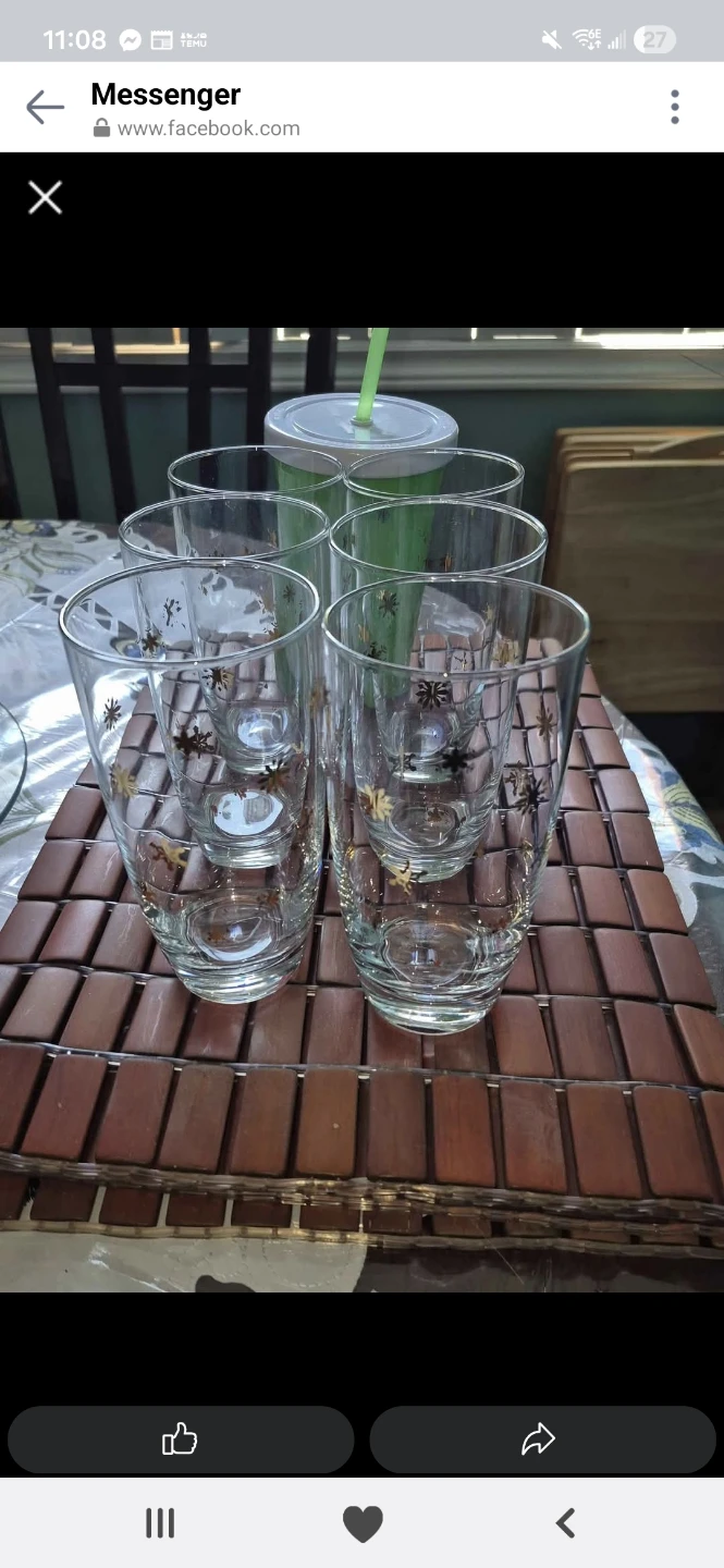 Set of 5 Glasses and 1 Tumbler