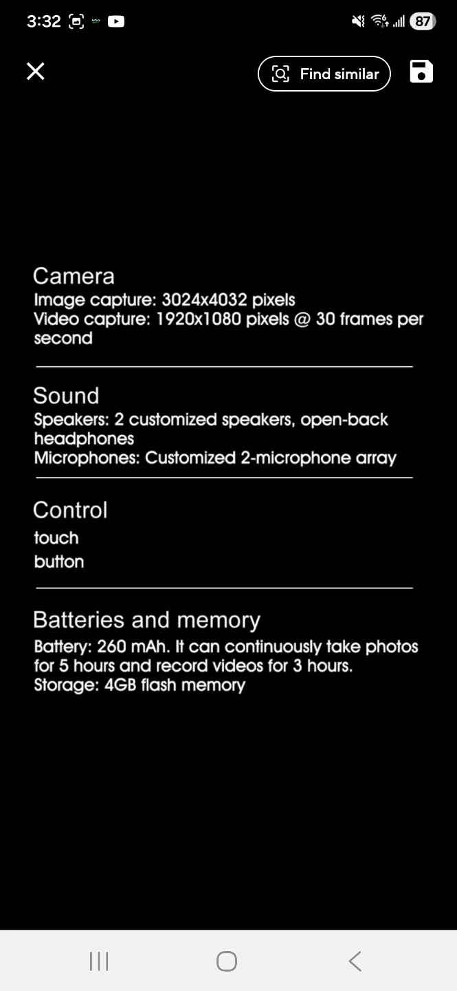 Smart Glasses with Camera and AI Assistant