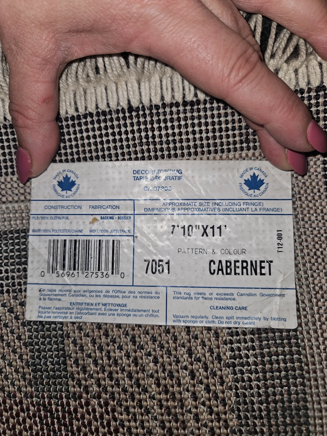 Vintage Decorative Rug - 7'10" x 11' - Caberet Pattern - photo 3