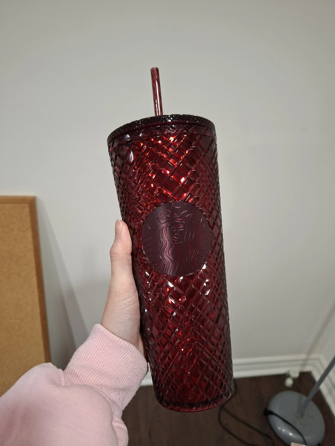 Cold drinks cup from Starbucks in red