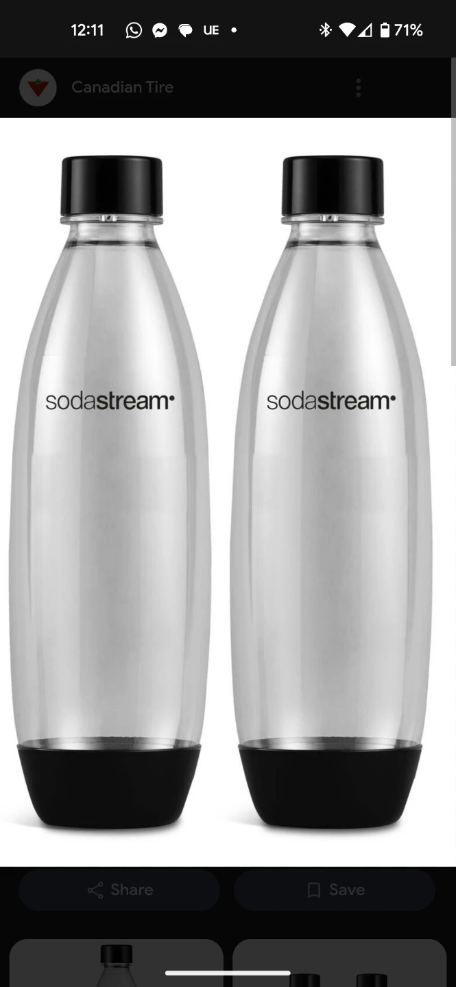 SodaStream 1L Fuse bottles - Twin Pack - Brand New