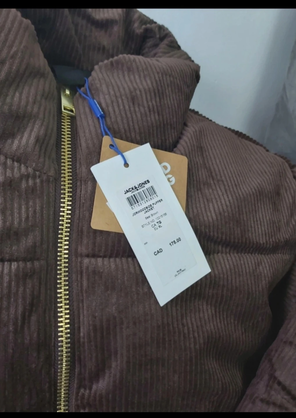 Jack and Jones Corduroy Puffer Jacket (Brand new) - photo 2