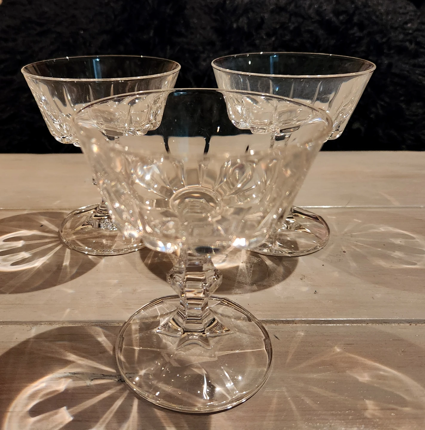 Set of 3 Crystal Dessert Glasses