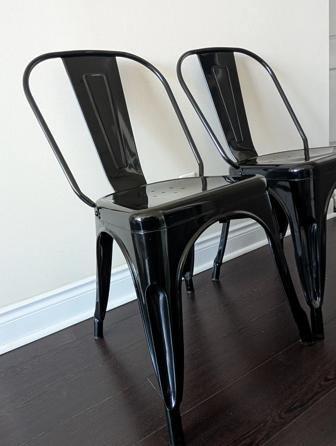 Structube Set of 2 Black Metal Dining Chairs 🥕 - photo 3