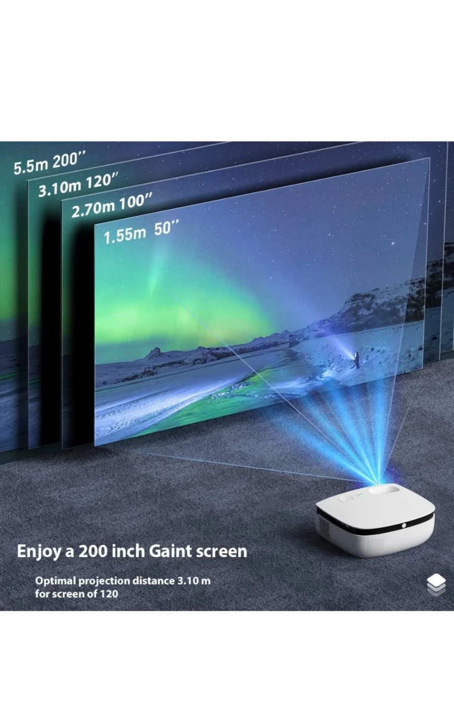 Wimius Projector - 1080p, Bluetooth Compatible - photo 3