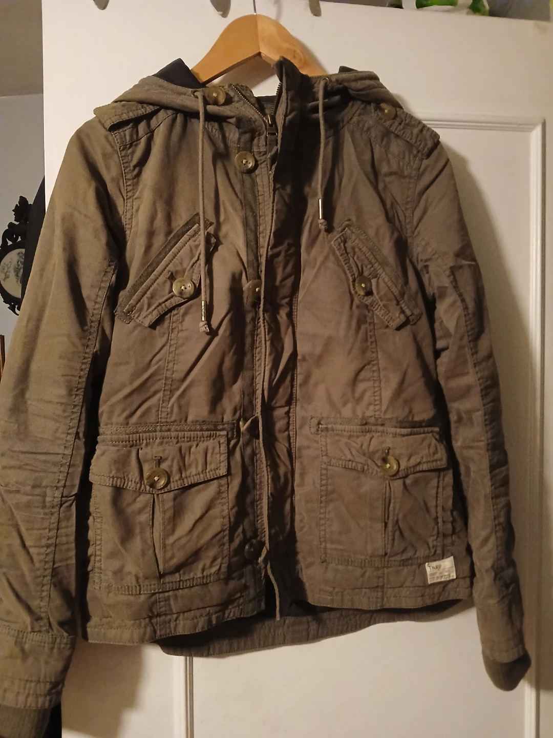 TNA Olive Green Hooded Jacket Size Small