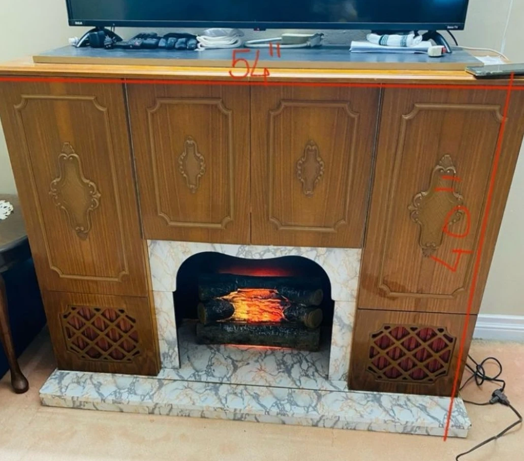 Vintage Electric Fireplace Entertainment Cabinet - photo 2