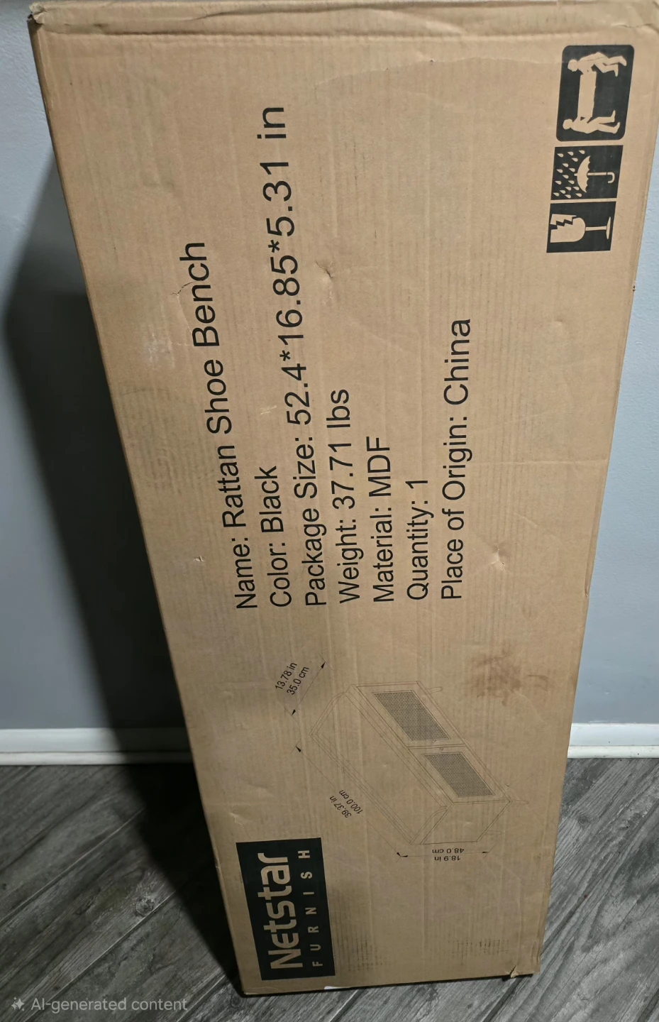 Netstar Furnish Rattan Shoe Bench - New in Box! - photo 3