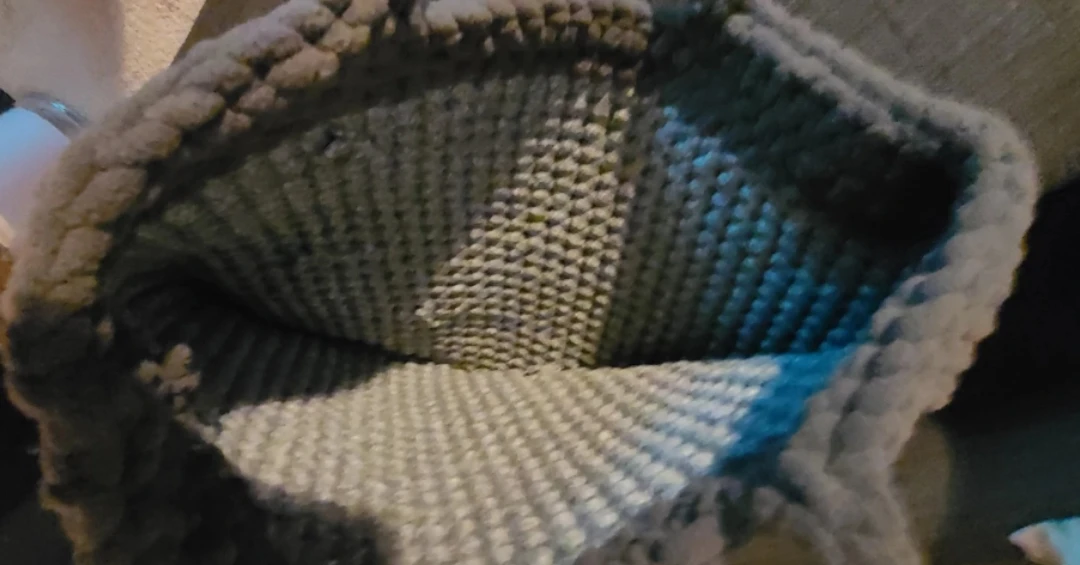 Handmade Crocheted Grey Tote Bag - photo 2