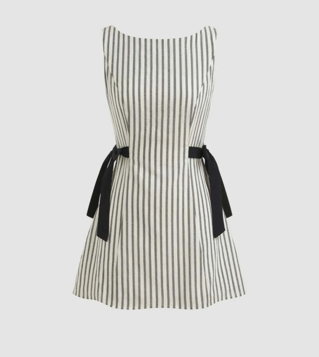 Striped Mini Dress with Bow Detail - photo 4