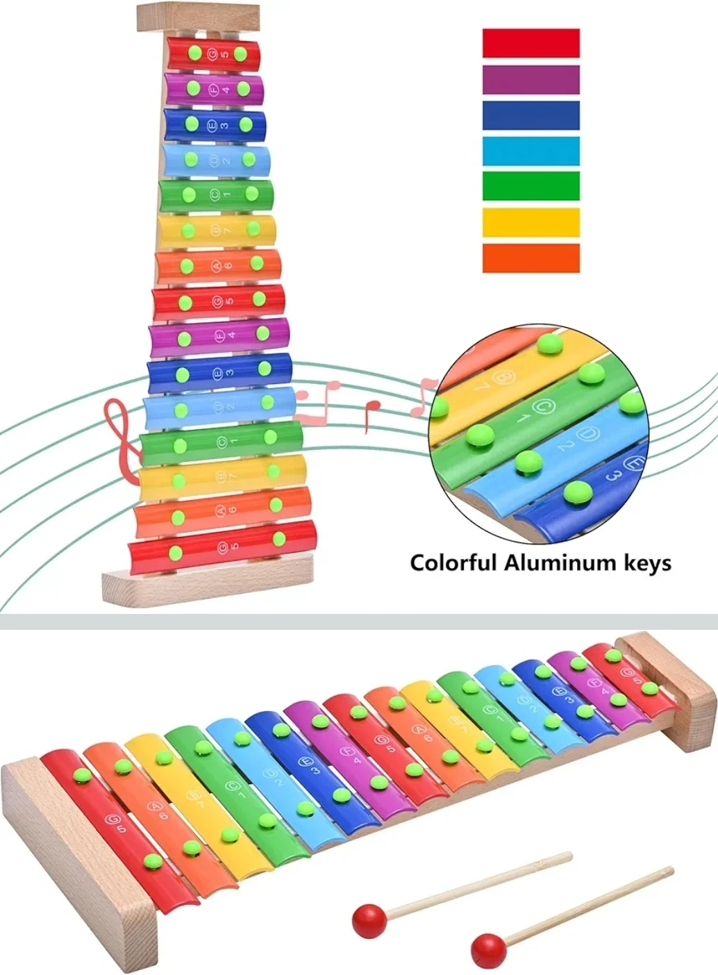 LIEKE 15 Tone Wooden Xylophone Chimes - photo 4