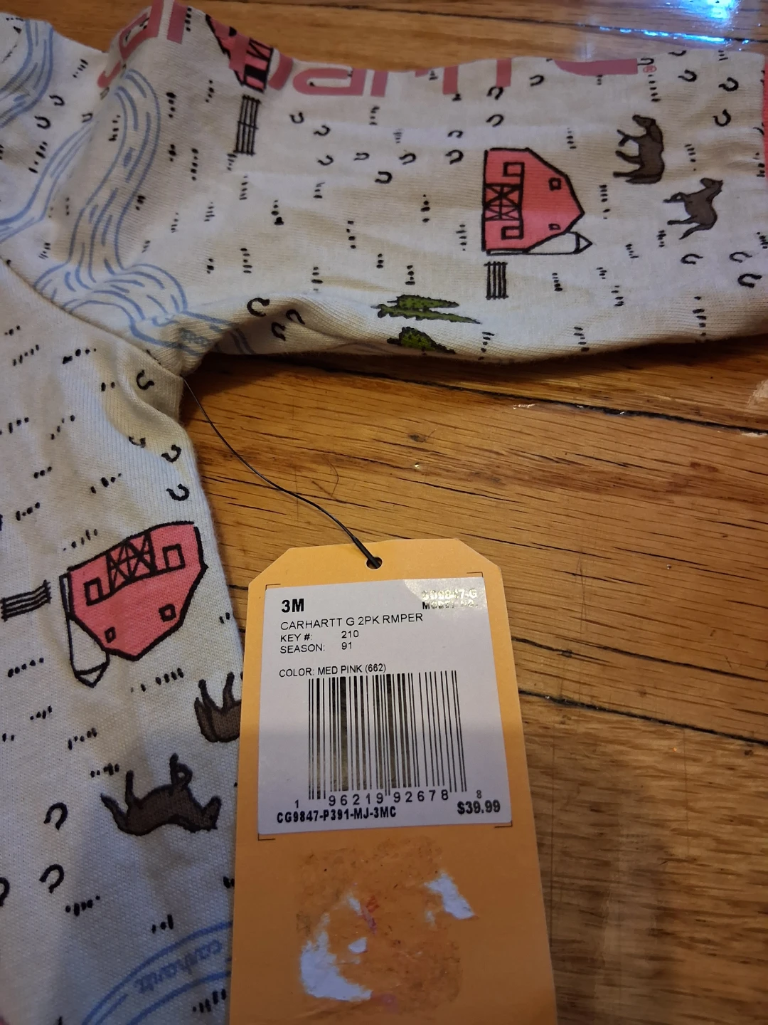 New Carhartt 3M Romper - Med Pink - photo 4