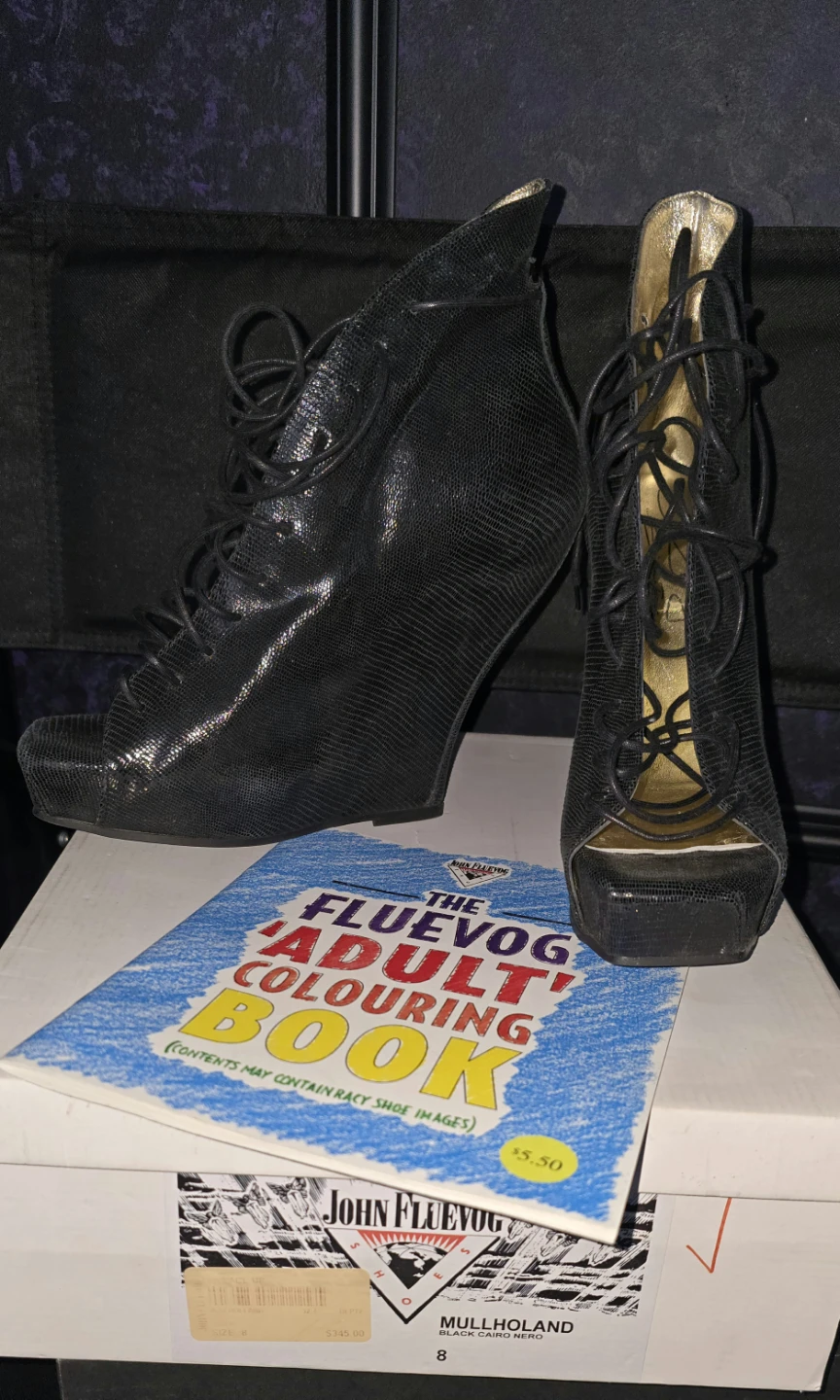 John Fluevog Mulholland Black Lace Up Boots Size 8 - photo 2
