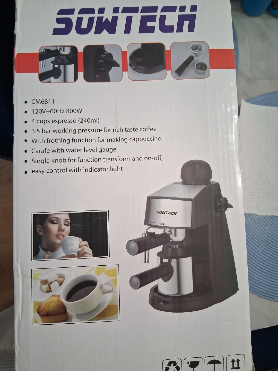 SOWTECH CM6811 Espresso Coffee Maker - New in Box! - photo 2