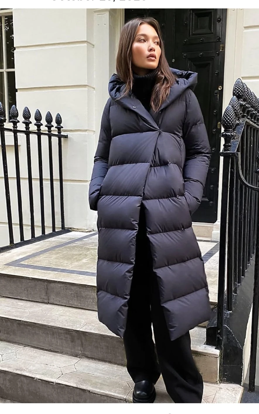 Aritzia Duvet Puffer Long Black Coat Size L